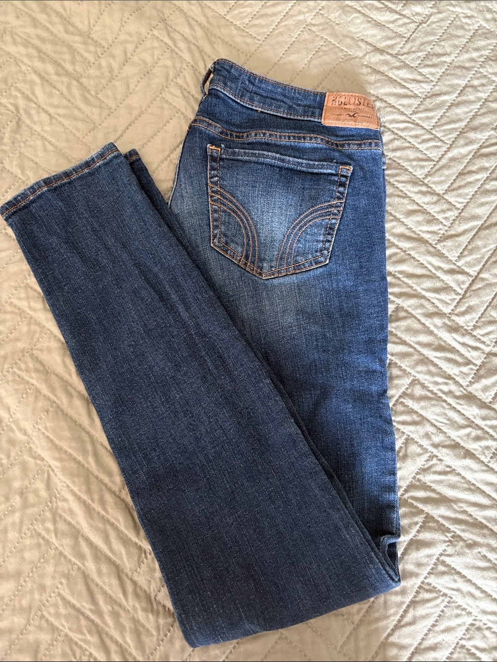 Hollister Women's Dark Blue embellished Skinny Jeans